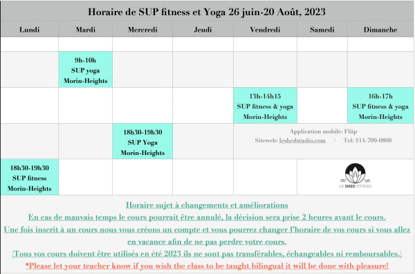 Session 9 cours été SUP Fitness/Yoga Morin-Heights - Image 2