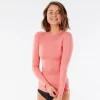 Rip Curl Rincon Long Sleeve UV Tee (Corail ou Bleu) - Image 4